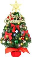 🎄 2ft mini christmas tree with lights and ornaments - ideal for christmas thanksgiving decorations logo