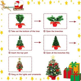 img 2 attached to 🎄 2ft Mini Christmas Tree with Lights and Ornaments - Ideal for Christmas Thanksgiving Decorations