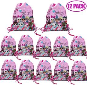 img 1 attached to 🎒 Set of 12 L.O.L. Party Drawstring Backpacks - Adorable LOL Surprise Gift Favor Bags for Kids, Girls, Children - Ideal Birthday Party Supplies, Baby Shower Décor