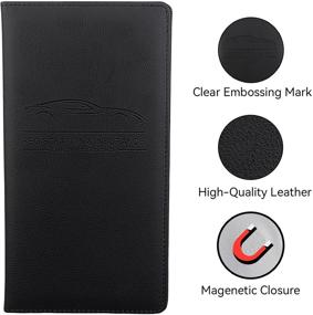 img 2 attached to 🚗 Premium Pu Leather Car Registration and Insurance Holder: Organize Your Car Essentials and Documents in Style