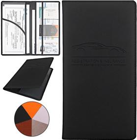 img 4 attached to 🚗 Premium Pu Leather Car Registration and Insurance Holder: Organize Your Car Essentials and Documents in Style