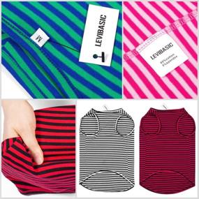 img 3 attached to LEVIBASIC Cotton Dog Shirts: Striped T-Shirts for Dogs and Cats, Breathable Basic Puppy Vest, Super Soft and Stretchable Doggy Tee Tank Top Sleeveless, Fashionable & Cute Colors for Boys and Girls