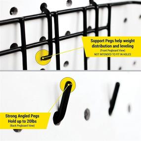 img 1 attached to 🧰 ToolAssort Pegboard Basket Set of 4 - Hooks for Easy Accessory Organization, Garage, Craft Room, Nursery, or Kitchen Organizer Bins - Black Vinyl Coated Wire Basket Kit