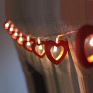 💖 romantic wooden heart string lights: 10ft 20 led battery operated fairy string light for valentine's day wedding birthday party home decoration логотип