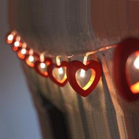 img 4 attached to 💖 Romantic Wooden Heart String Lights: 10FT 20 LED Battery Operated Fairy String Light for Valentine's Day Wedding Birthday Party Home Decoration