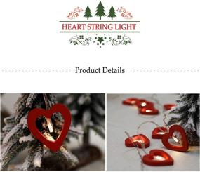 img 3 attached to 💖 Romantic Wooden Heart String Lights: 10FT 20 LED Battery Operated Fairy String Light for Valentine's Day Wedding Birthday Party Home Decoration