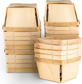 img 4 attached to Wooden Baskets Picking Crafts Square Storage & Organization for Kitchen Storage & Organization