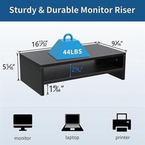 img 3 attached to 🖥️ Деревянное подножье для монитора Зимилар с органайзером и двумя ярусами - премиум стойка для компьютера для дома и офисного стола.