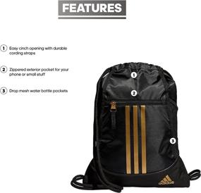 img 3 attached to Adidas Alliance Sackpack Black White Backpacks