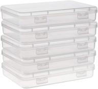 📦 benecreat 5 packs rectangle large clear plastic box containers 6x4.3x1 with double buckles for cards, safety pins, beads, and other craft office supplies logo