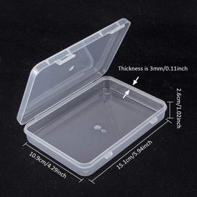 img 3 attached to 📦 BENECREAT 5 Packs Rectangle Large Clear Plastic Box Containers 6x4.3x1 with Double Buckles for Cards, Safety Pins, Beads, and Other Craft Office Supplies