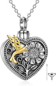 img 4 attached to 🌻 Sterling Silver Sunflower Ashes Urn Necklace - Rose Flower Cremation Jewelry for Ashes