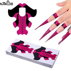 img 2 attached to NMKL 100PCS Red Fish Adhesive Stiletto Nail Forms System for Extension of UV Gel Acrylic Nail Tips