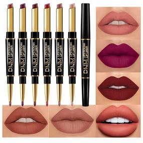 img 3 attached to DNM Nude Matte Lipstick and Lip Liner Set: 6Pcs Makeup Kit for Black Mature Women - Waterproof, Long Lasting & 24H Stay