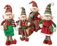 🎅 magical set of 4 christmas elves plush figurines: adorable holiday home decor logo