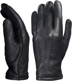 img 4 attached to 🧤 YISEVEN Deerskin Leather Genuine Motorcycle Men's Gloves & Mittens: Top-quality Accessories