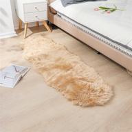 🐑 luxurious and protective 2x6 ft beige sheepskin rug for bedroom and living room - linmopm logo