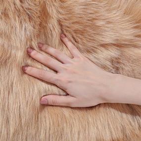 img 1 attached to 🐑 Luxurious and Protective 2x6 ft Beige Sheepskin Rug for Bedroom and Living Room - LINMOPM