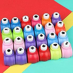 img 4 attached to 🎨 Fascola Mini Paper Craft Punch Card Scrapbooking Engraving Kid Cut DIY Handmade Hole Puncher for Festival Papers and Greeting Card Set of 20 with Random Colors - Premium Craft Punch Set for Creative Projects