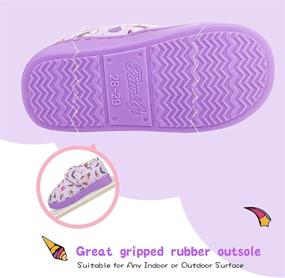 img 1 attached to 🦄 Cozy Unicorn Purple Cartoon Velcro Slippers for Toddler Boys and Girls - Warm Winter Indoor House Shoes with Adjustable Hook and Loop (Size 30/31)