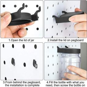 img 2 attached to 🔧 FEPITO 6-Piece Crush and Impact Resistant Plastic Pegboard Bins – Garage Storage & Organization Accessories for Craft Sewing, Peg Board Jars Included