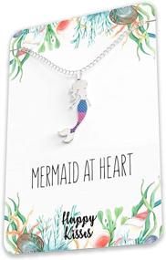 img 2 attached to Mermaid Necklace – Adorable Mermaid Gift Pendant for Women, Girls & Teens – “Mermaid at Heart” Message Card