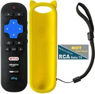 📺 rca roku tv compatible replacement remote control for rtr4060, rtr3260, rtr4360, rtru5027-us, rtru5527-us, rtru6527-us, rtr5060 with yellow remote case logo