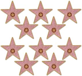 Beistle 6-Piece Glittered Foil Star Cutouts, Gold