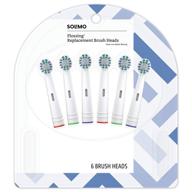 🪥 amazon brand - solimo flossing replacement brush heads, 6 count: perfect fit for most oral-b electric toothbrushes logo