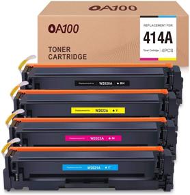 img 4 attached to 🖨️ OA100 (No Chip) Compatible Toner Cartridges for HP 414A Color Laserjet Pro - Black Cyan Magenta Yellow 4-Pack