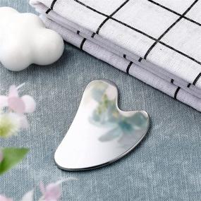 img 2 attached to 💖 Stainless Steel Gua Sha Tool: Ultimate Facial and Body Skin Tightening Massage Beauty Tool with Travel Pouch - Heart Model