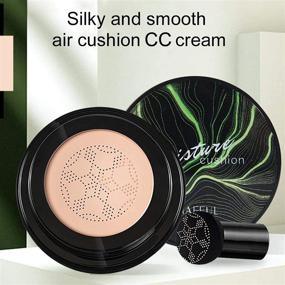 img 3 attached to 💄 2PCS Mushroom Head Air Cushion CC Cream Natural Foundation with Sponge and Brush - Bright Makeup Base Long Lasting