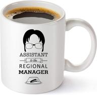 🤣 the office mug: assistant to the regional manager - funny dwight schrute coffee mug for the office fans - 11oz dunder mifflin collectible gift for men and women logo