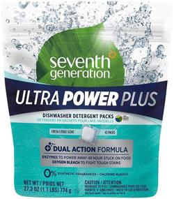 img 4 attached to Seventh Generation Ultra Power Plus Fresh Citrus Dishwasher Detergent Packs - 43 Count