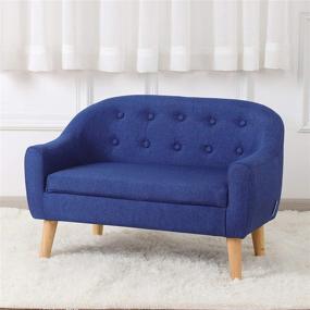 img 4 attached to Adorable Fabric 2 Seater Upholstered Children 30 Inch Furniture: Perfect for Kids' Rooms!