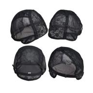 💆 swiss lace hairnet with adjustable straps - small 21.5inch black double lace wig cap for making wigs logo