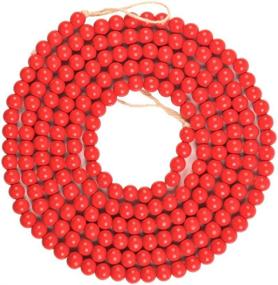 img 4 attached to 🎄 Kewlife Wooden Bead Garland Christmas Decorations - 9 Feet Vintage Red Wood Beads Garland for Christmas Tree Ornaments Xmas Red Garland Decor for Indoor Use