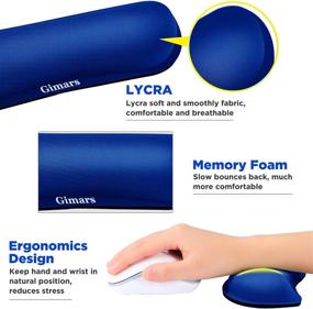 img 1 attached to 🖱️ Gimars Superfine Fiber Widen Memory Foam Set - Nonslip Mouse Pad Wrist Support & Keyboard Wrist Rest Support for Office, Computer, Laptop & Mac - Comfortable & Lightweight for Easy Typing & Pain Relief