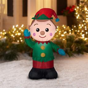img 1 attached to 🎅 Inflatable Christmas Elf - 4FT Holiday Time Decoration