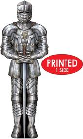 img 1 attached to 🛡️ Beistle 6' Jointed Suit of Armor Knight Cut Out: Medieval Theme Party Wall Decoration, Photo Prop Backdrop - Multicolored