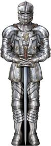 img 4 attached to 🛡️ Beistle 6' Jointed Suit of Armor Knight Cut Out: Medieval Theme Party Wall Decoration, Photo Prop Backdrop - Multicolored