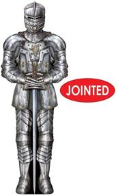 img 2 attached to 🛡️ Beistle 6' Jointed Suit of Armor Knight Cut Out: Medieval Theme Party Wall Decoration, Photo Prop Backdrop - Multicolored