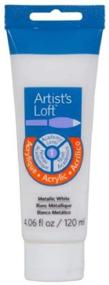 img 1 attached to Metallic White Acrylic Paint by Artist's Loft, 4 oz.