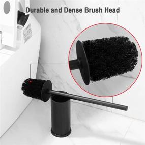 img 3 attached to 🚽 Aluminum Round Toilet Brush Holder in Black for Bathroom - Toilet Bowl Brush and Holder