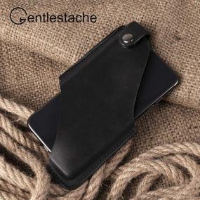 img 1 attached to Gentlestache Leather Phone Holster: Ultimate Belt Loop Phone Holder for Cell Phones, Cases, and Belt Pouch