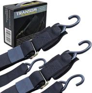 seamander marine boat trailer: heavy-duty 2-inch transom tie-down straps (black, 2-piece) - top quality and secure trailer support logo