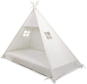 img 4 attached to 🏕️ Premium Quality White Teepee Play Tent Bed Canopy for Twin/Single Mattress – 100% Cotton Canvas Indoor Domestic Objects