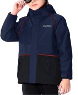 🧥 ultimate protection: boy's waterproof snow jacket with hooded fleece lining for warm winter - windproof & rainproof outerwear coat logo