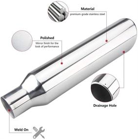 img 1 attached to 🔥 LCGP 2.5 Inch Inlet Exhaust Tip - Stainless Steel Diesel Tailpipe Tip - Weld On Universal 2 Pcs Set