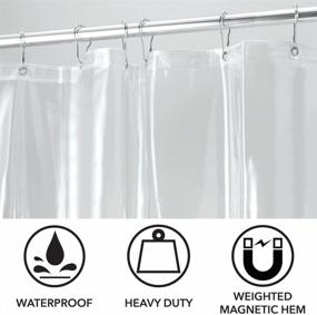 img 2 attached to 🚿 mDesign Waterproof Shower Curtain Liner - Extra Long & Heavy Duty - 72x96, Clear Vinyl